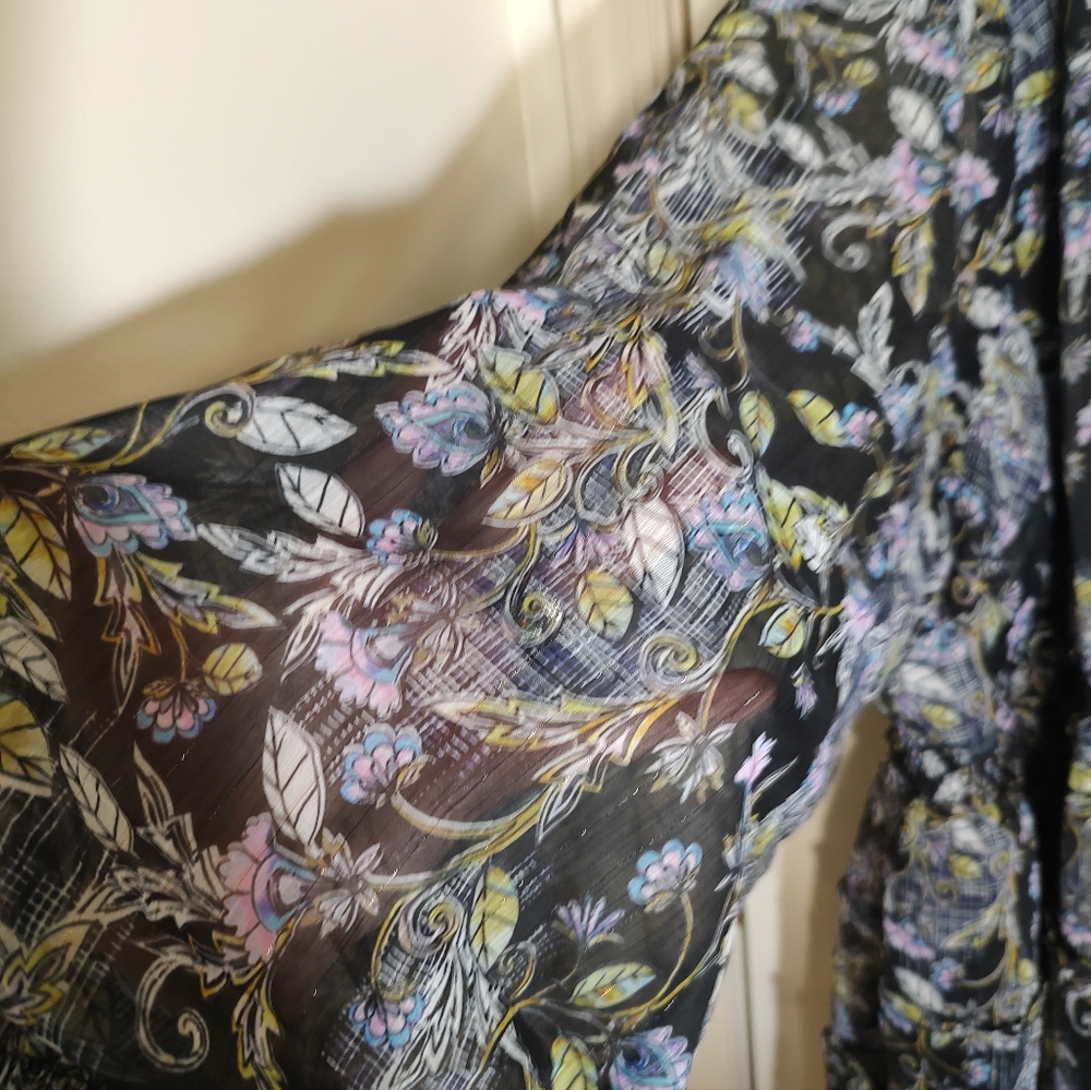 Torrid Black Floral Long Sleeve Dress - Picture 4 of 8